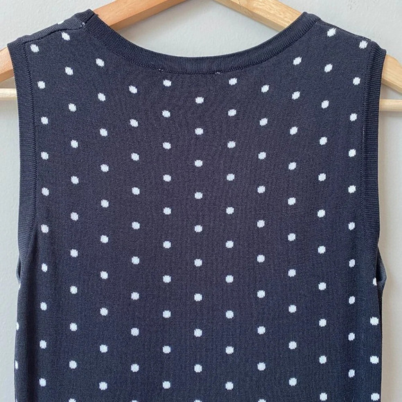NWOT HYPR Women's Size M/L Knit Polka Dot Fit and Flare Sleeveless Dress Black - Picture 12 of 16